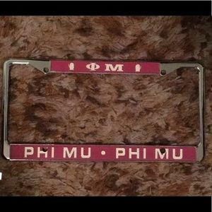 Phi Mu License Plate Frame